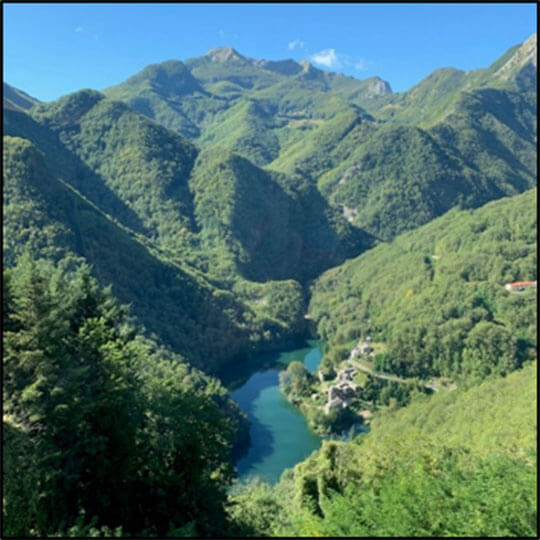 Resort view at caragetta on holiday in Italy.