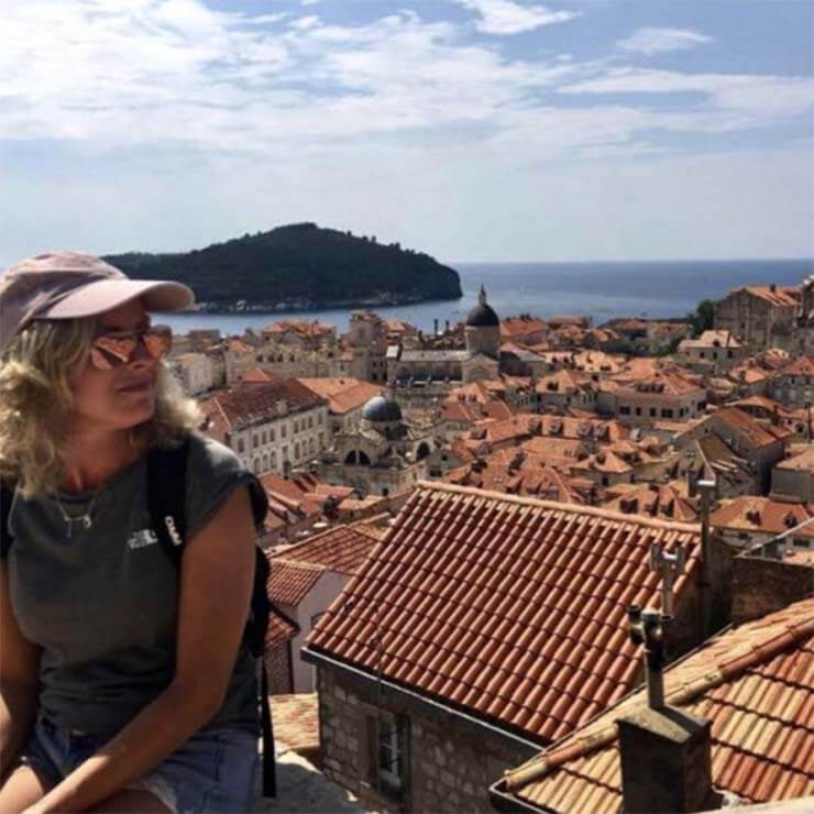 Sitting above the traditional red rooftops of croatia.