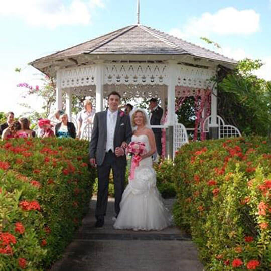 The beautiful wedding chapel in St Lucia.