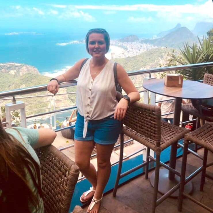 Enjoying the cafe location in brazil, overlooking the ocean.