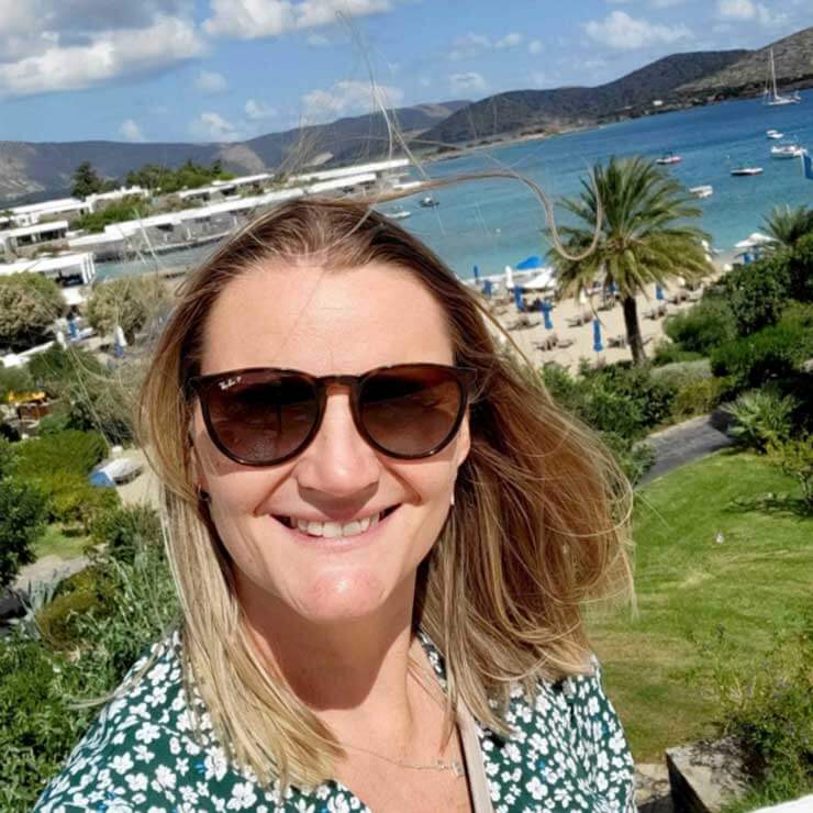 The view over the bay in crete on holiday.
