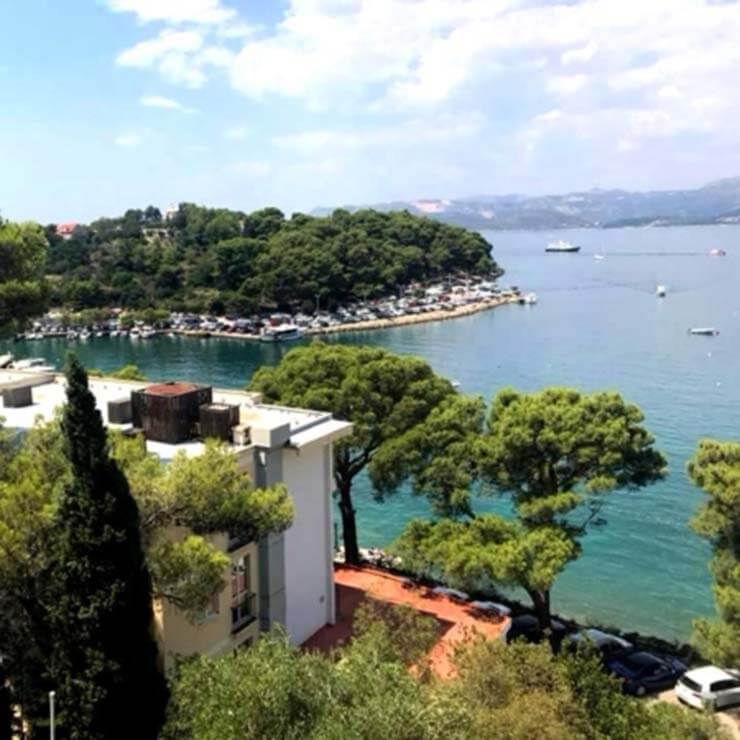 The iconic view of the tree lines coast in croatia.