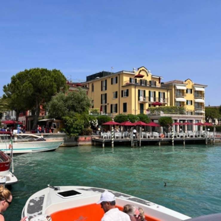 Popular holiday accommodation right on the water at Lake Garda, Italy.