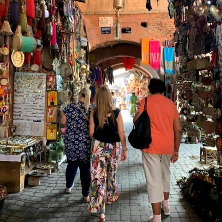Walking the colourful markets of the streets of Morocco on holiday.