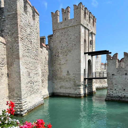 The ruins on the waterline in Lake garda.