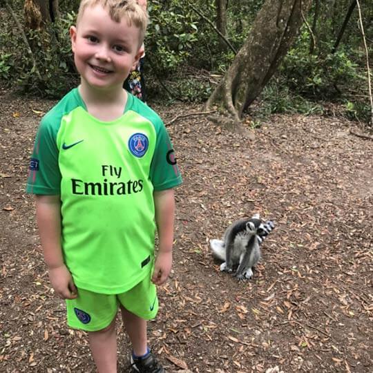At the monkey forest in south africa.
