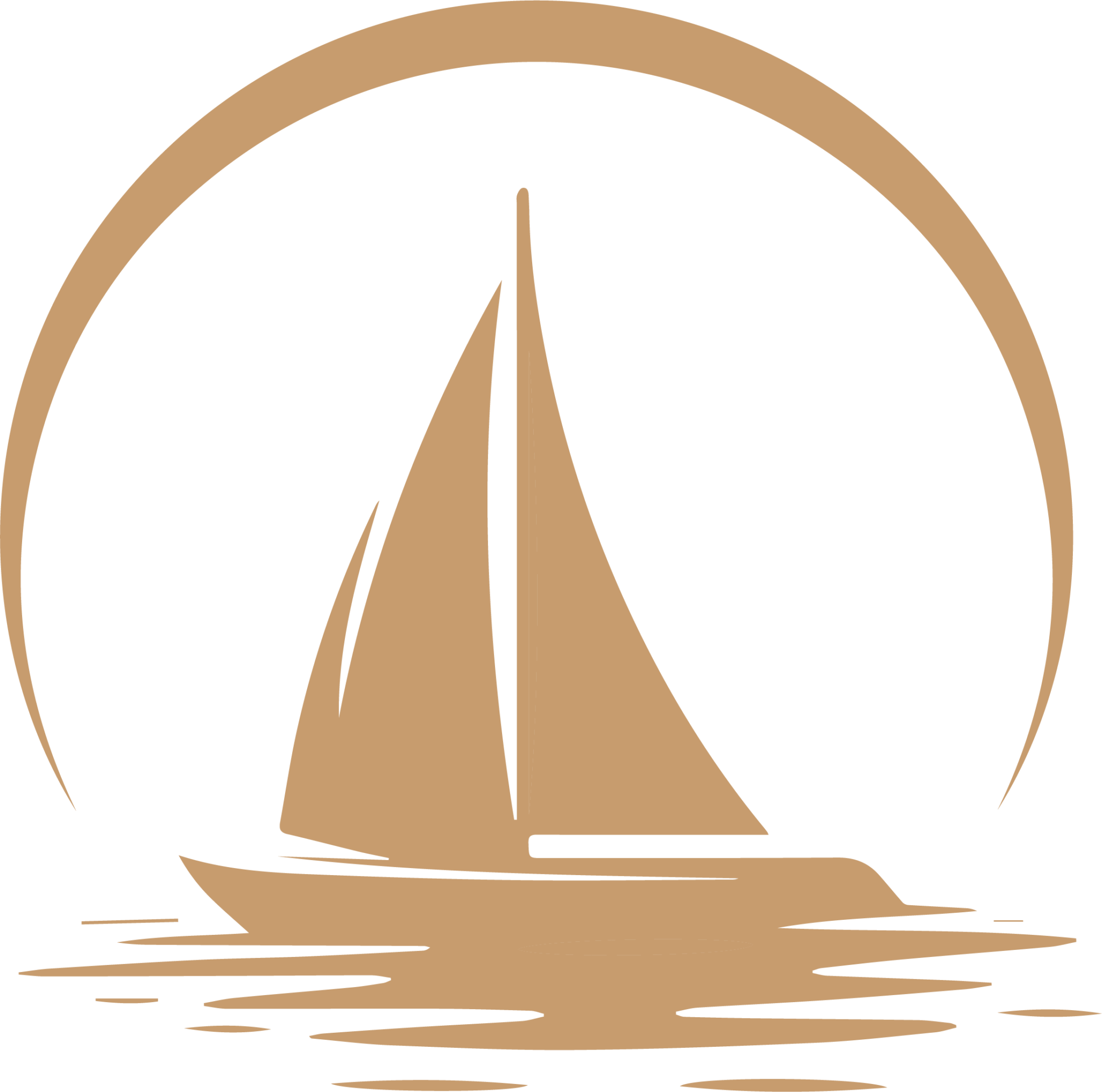 Once in a lifetime cruises icon of a sailing boat.