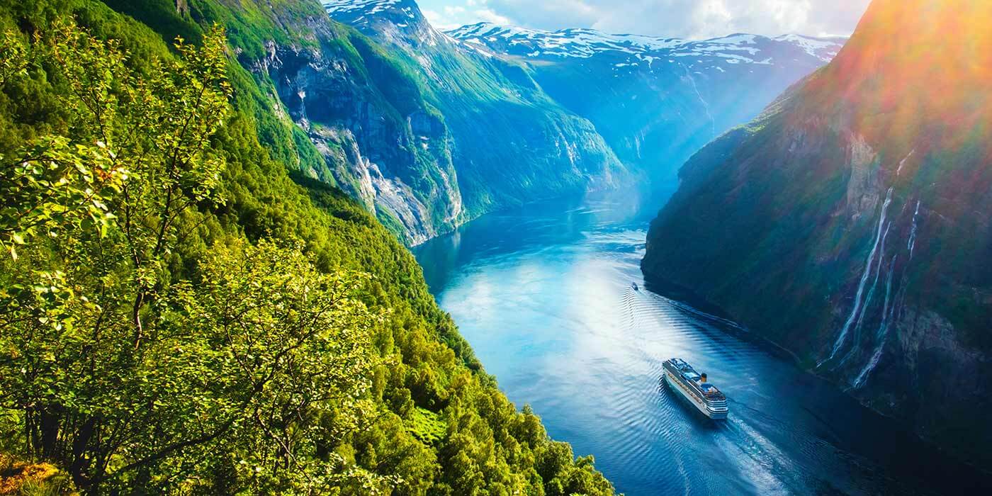 A cruise holiday making its way through the breathtaking norwegian fords.