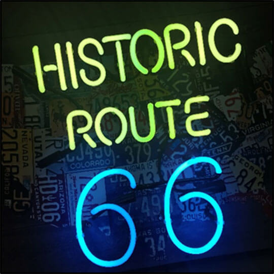 The historic sign of route 66.