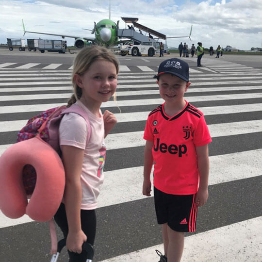 Arriving for holiday in south africa.