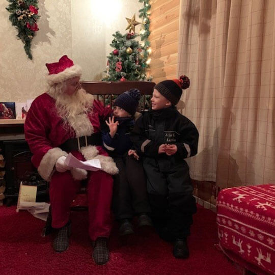 Visiting santa in lapland.