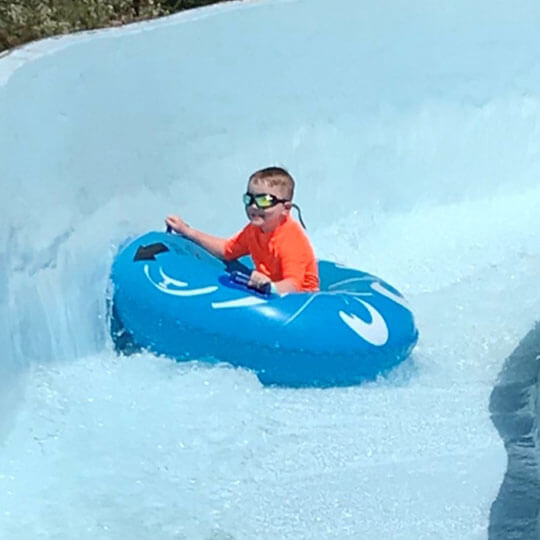 Tubing at a water park in south africa.