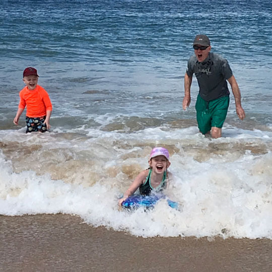 Playing in the waves in south africa.