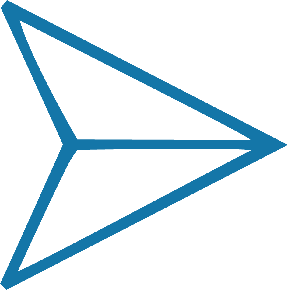 Paper plane blue icon.