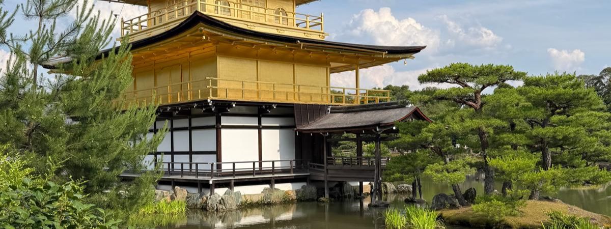 Kinkaku-ji Golden Pavilion reflecting in pond, Kyoto, Japan